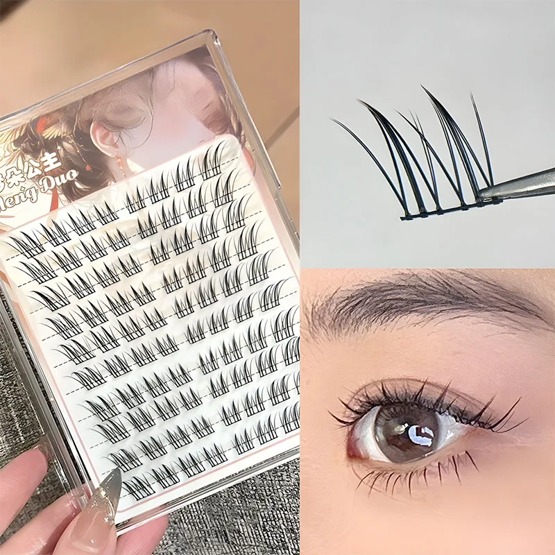 

Korean Girl Groups Upper Eyelashes Large Capacity Single Cluster Brush Glue Eye End Elongated Segmented False Eyelashes Makeup