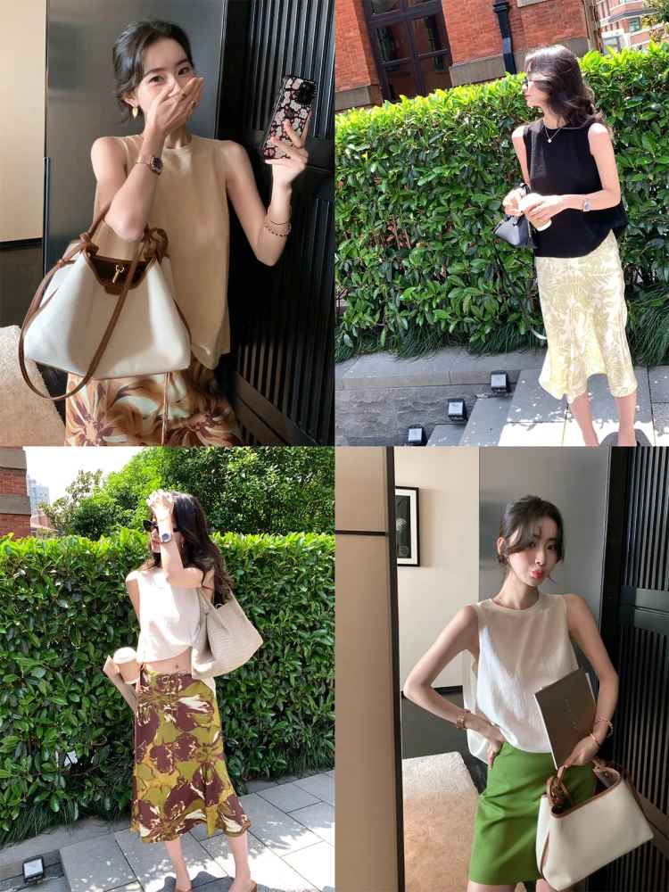 

LIYSENIOR Tee-Color Self-Kee Linen Design Lightweight Svel Strap Top Women's Casual Sle ort Length Vest