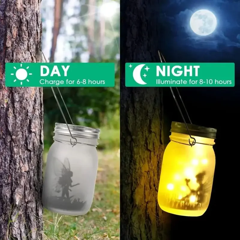 Solar Mason Jar Light Solar Lantern Fairy Lights Waterproof IP65 Hanging Standing Solar Lamp Garden Lamps For Patio Lawn