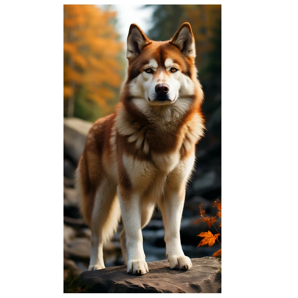 

Diamond Mosaic DIY Alaskan Sled Dog Art Diamond Painting Kit 5D Full Square Round Diamonds Cross Stitch Embroidery