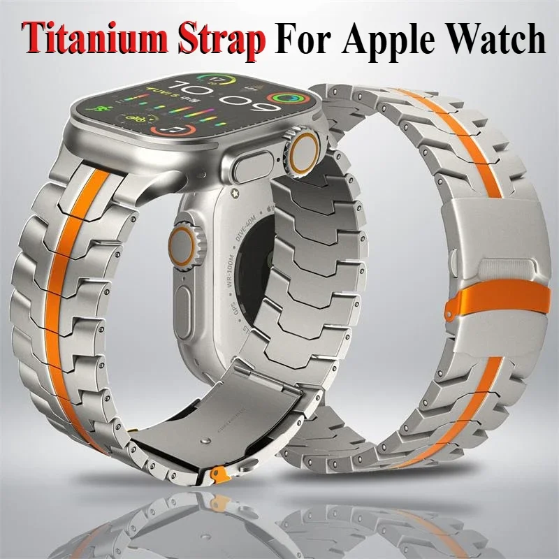 

Titanium Strap for Apple Watch 49mm 46mm 45mm 44mm 38mm 41mm Band Luxury Men's Style Bracelet for IWatch Ultra2 10 9 8 7 6 5 4 3