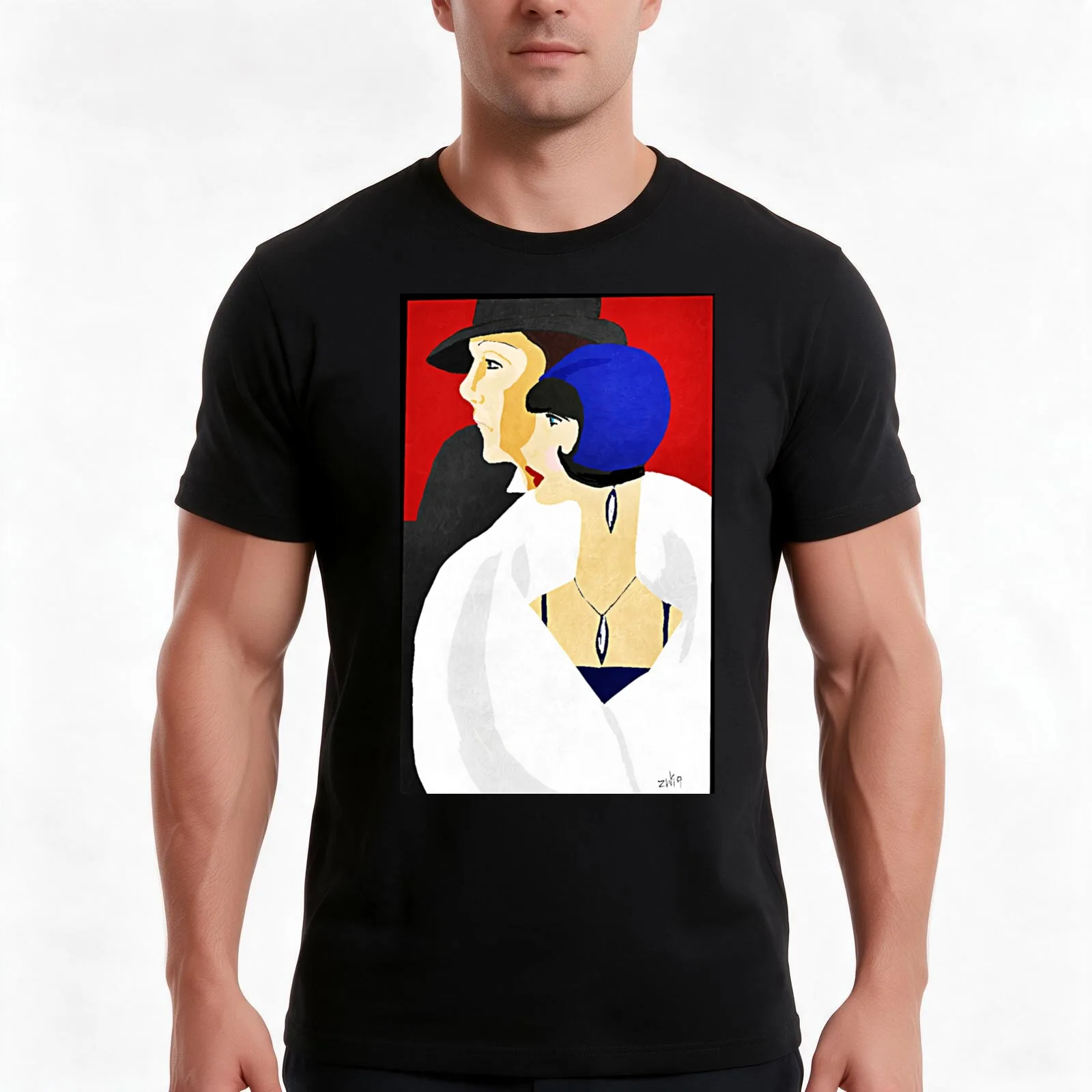 Art Deco Fisher/Robinson T-Shirt Summer Casual Cotton Tee Oversized Streetwear Tops Vintage Graphic Print Unisex Men Women