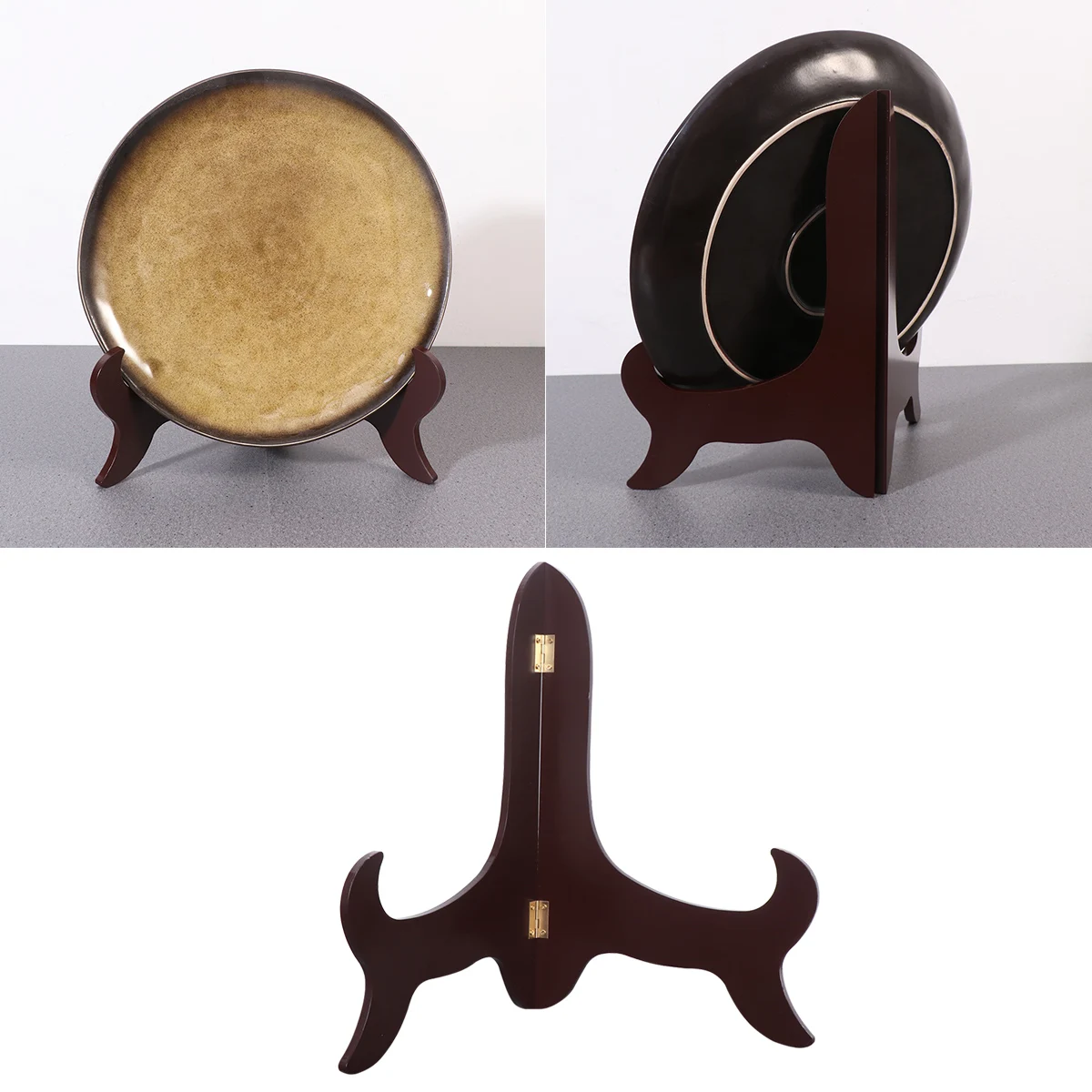 

Number Plate Holder Desk Table Shelf Bamboo Serving Tray Platter Stands for Display