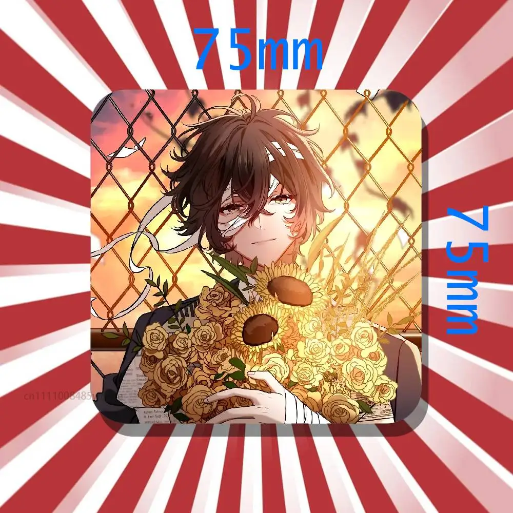 B-Bungo Stray Dogs O-Osamu D-Dazai Fridge Magnet Personalized Magnetic Durable Plastic Square Picture Surface Fridge Magnets