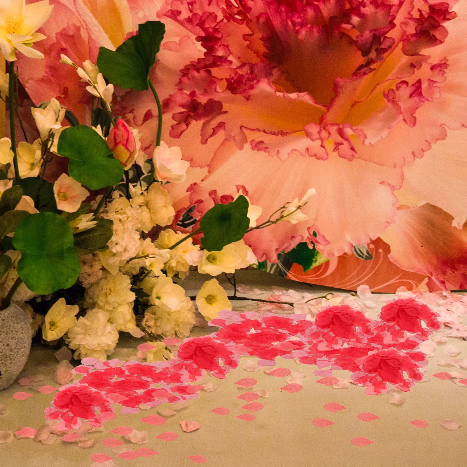 1000Pcs Red Silk Cloth Artificial Rose Petals Romantic Wedding Valentine Proposal Party Holiday Bed Floor Table Aisle Decoration