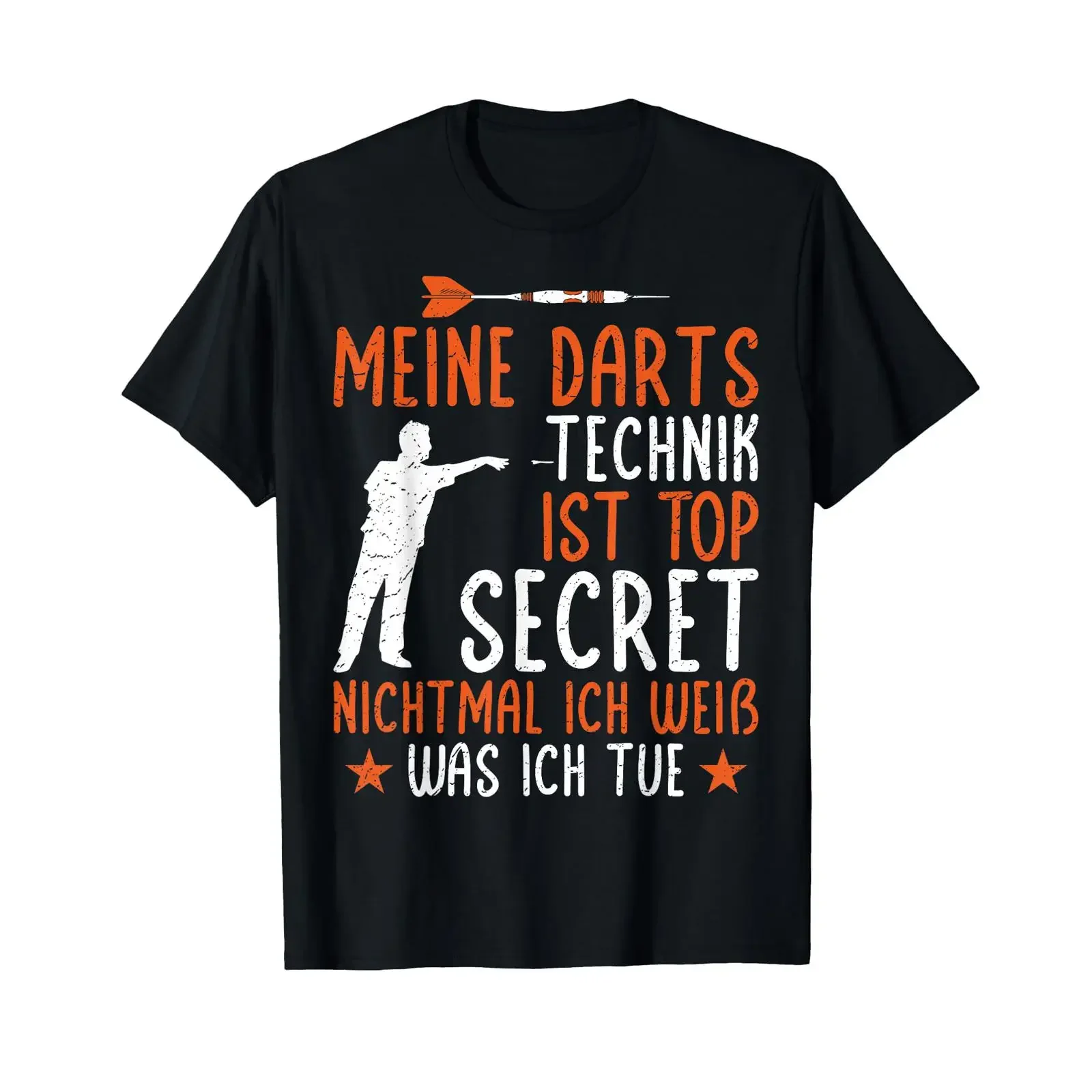 Funny My Darts Technique T Shirt black vintage Washed Slightly homme graphic Versatile fashion Casual designer clothes