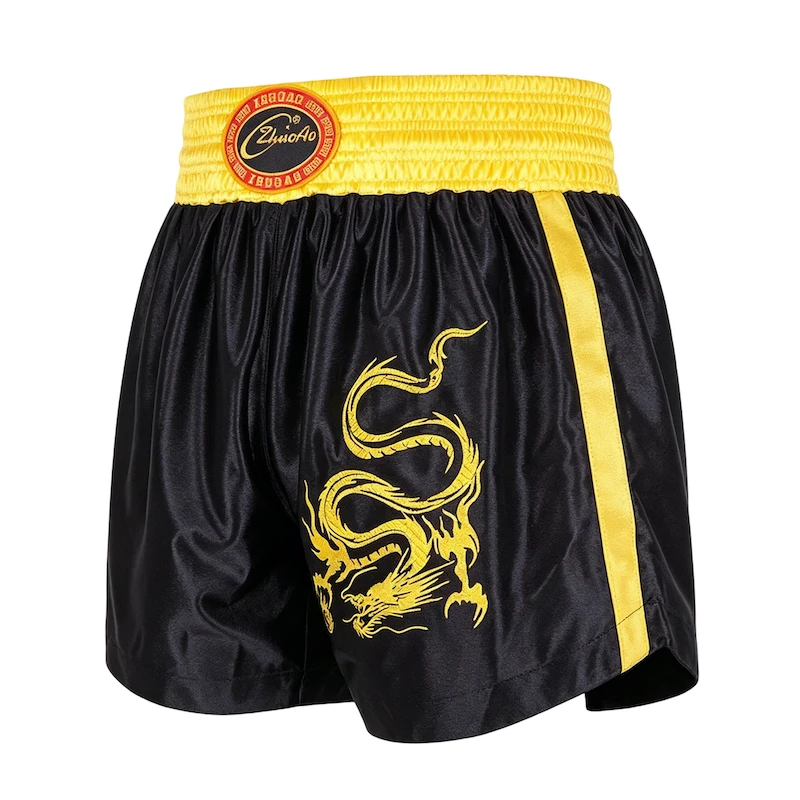 Pantalones Cortos de Muay Thai con Bordado de Dragón, Pantalones de Boxeo para Hombres, Mujeres y Niños, Ropa de Lucha para Sanda, Wushu, Artes Marciales, MMA, BJJ, Kickboxing