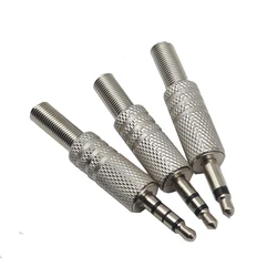 【10-2PCS】2Pole 3Pole 4Pole Metal 3.5mm Male jack Plug Mono Stereo Audio Solder Cable Connector 3.5 earphone Headphone Repair
