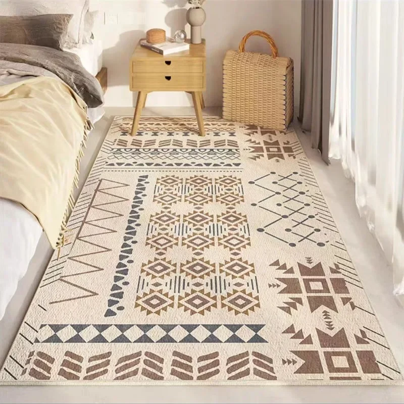 Imitation Cashmere Carpet Anti Slip Living Room Decoration Sofa Area Carpet Printing Kids Bedroom Bedside Mat Moisture-Proof