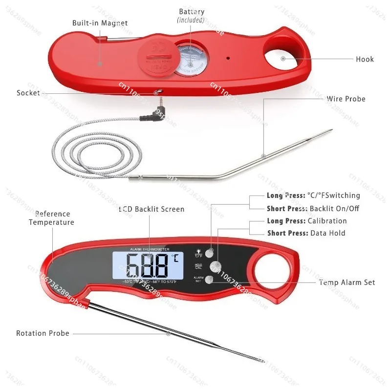 Digital Touch BBQ Thermometer Fork Instant Read Meat Temperature Fork for Kitchen Steak Grilling