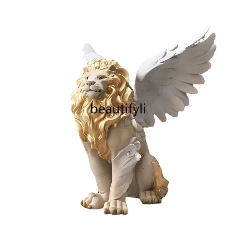 

High-End Large Lion Living Room Floor Stand Decoration Exhibition Hall Sculpture Decorations Opening and Housewarming Gift