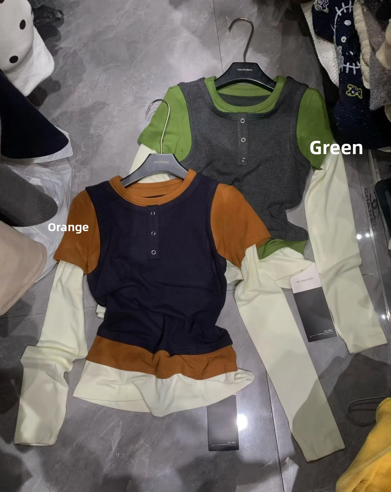 

Korean Sle Faux Tee-Piece Long Sve T-irt Brued Base irt Layering Winter New Design Women's Commute Faion Soft ...