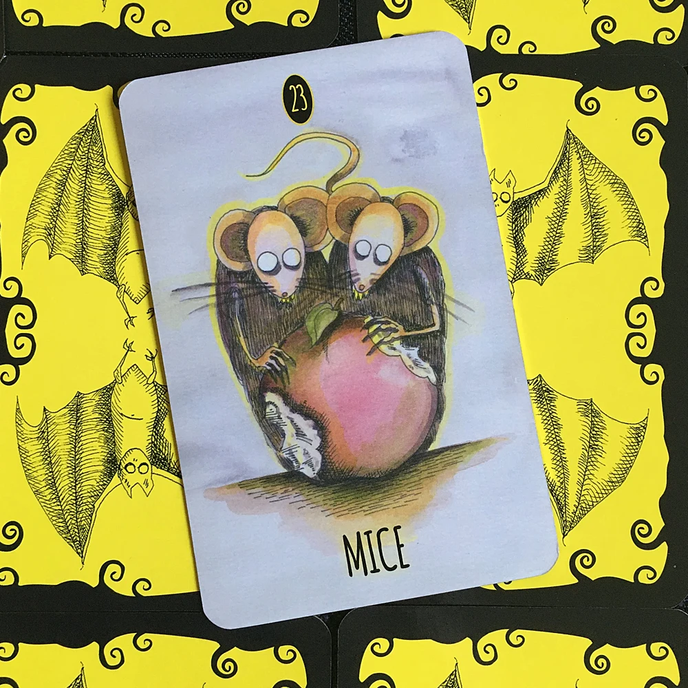 Shadowland Lenormand 9*6cm: A 36-Card Journey Into Shadows and Light | Unique Gothic Ink-and-Watercolor Deck Double-embossed