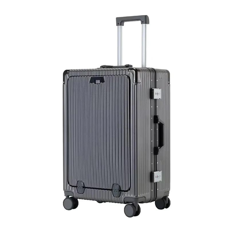 COLENARA Aluminum Frame Luggage Front Opening Laptop Boarding Case USB Charging Trolley Case 20