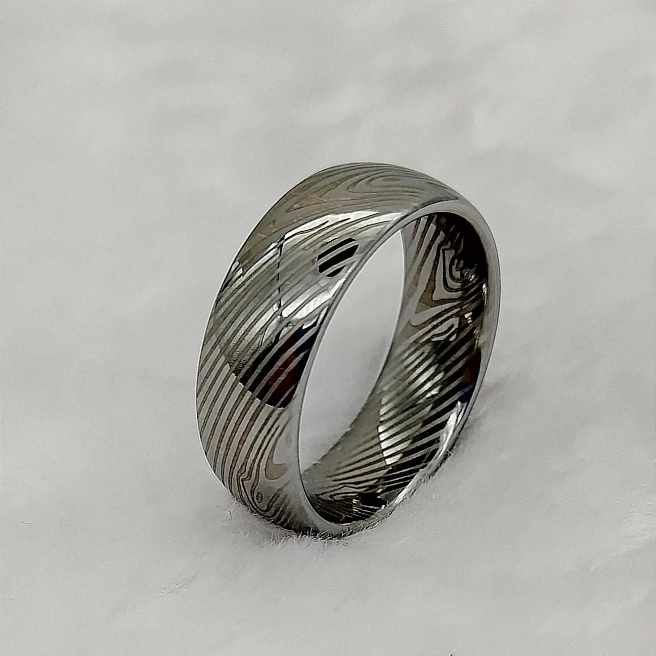 באיכות גבוהה עמיד למים Damuscus פלדת טונגסטן קרביד טבעת לגברים זכר בני לא יימוג המערבי בעבודת יד תכשיטים