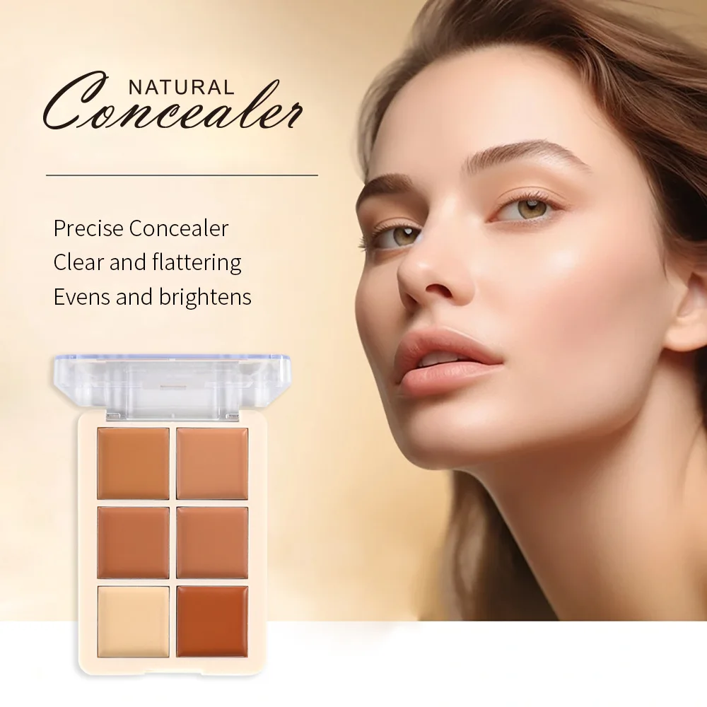 

6 Color Makeup Concealer Spot Acne for Dark Circles Marks Side Shadows Nose Shadows Skin Tone All in One Print Repair Foundation