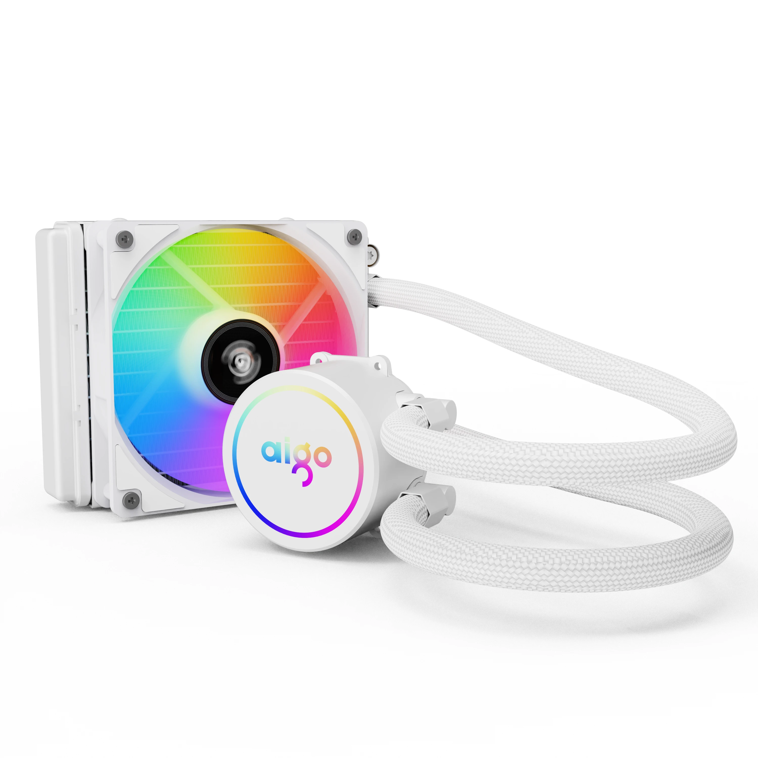 Aigo Pendingin Air Putih 240Mm CPU Liqui Pendingin Komputer PC Heatsink RGB Kipas Radiator AIO Pendingin Air CPU untuk INTEL AMD X99 AM4