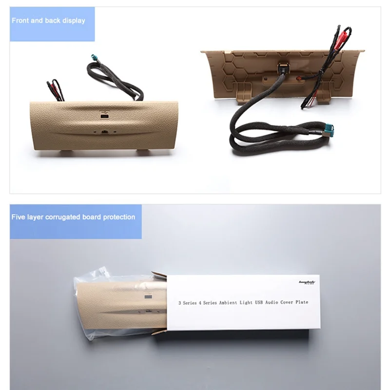 Beige Car Atmosphere Lamp 2 Color Dashboard USB Cover for 3 /GT/4-Series F30 F32 F34 F36 2012-2019