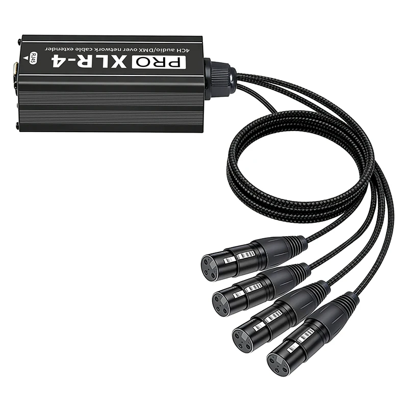 PRO XLR-4 4CH Audio DMX Breakout Box RJ45 to XLR Female Simplify Stage Sound Lighting Cable Layout Design