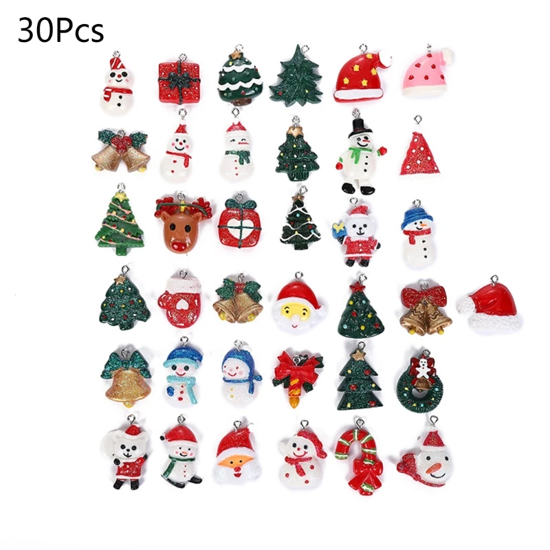 

Christmas Pendant Mini Resin Ornaments for Christmas Decoration Miniature Snowman Santa Hanging Crafts