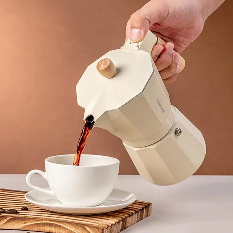 

3/6 Cups Moka Pot Mocha Coffee Machine Espresso Maker Stove Open Flame Heating Extraction Outdoor Camping Mocha Pot