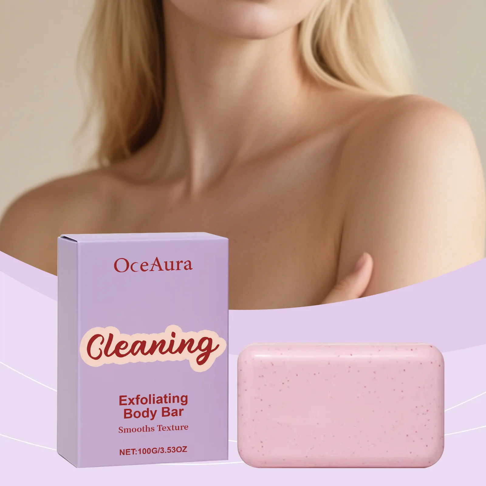 

OceAura Body Exfoliating Soap, Gentle Cleansing & Hydrating, Refreshing Scent & Smoothing Skin Care