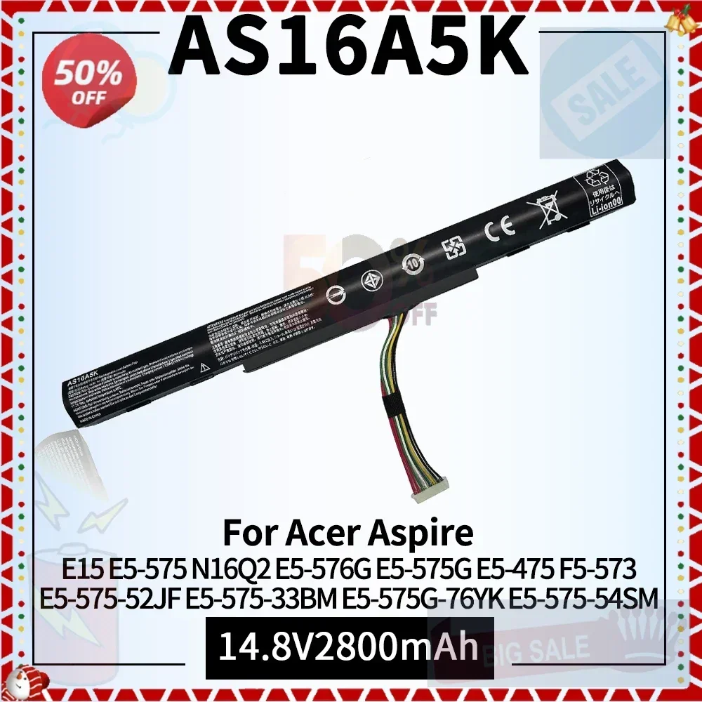 SWZY AS16A5K AS16A8K 4ICR19/66 Laptop Battery for Acer Aspire E15 E5-575 N16Q2 E5-576G E5-575G E5-475 F5-573 E5-575-52JF E5-575-