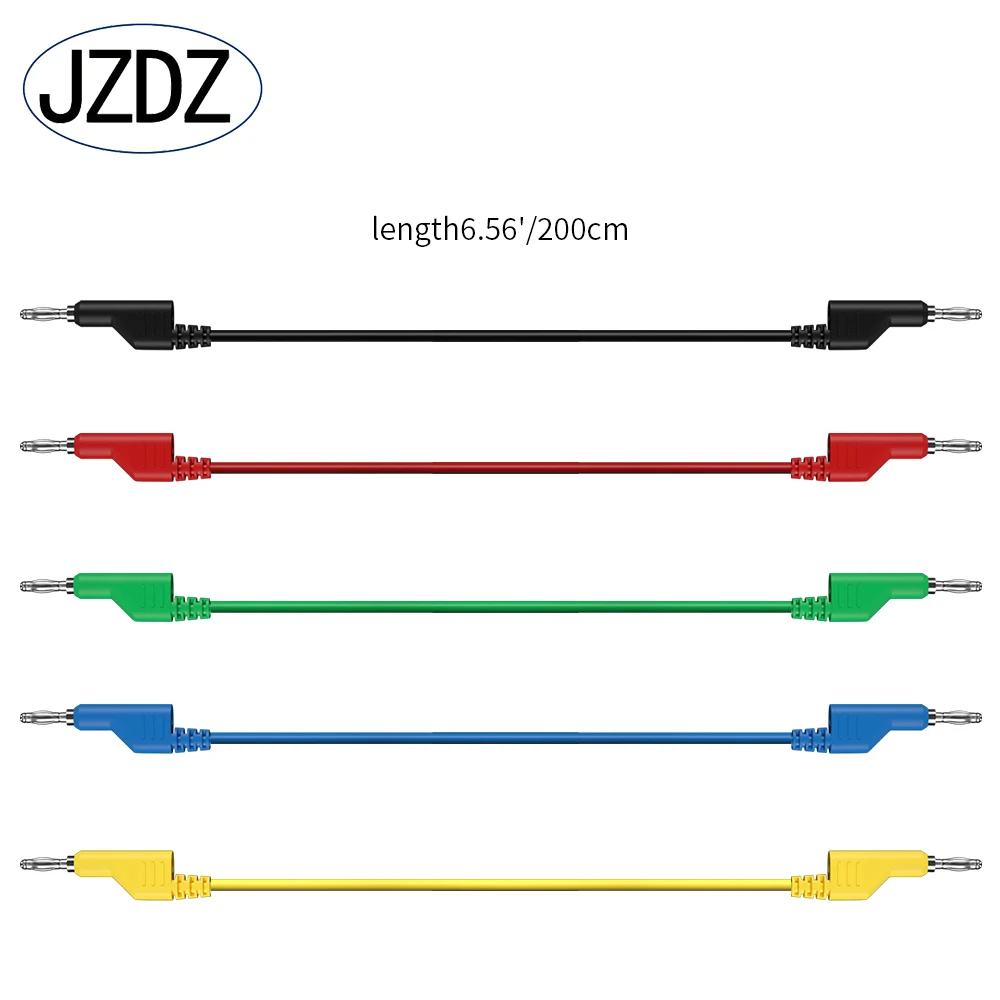 JZDZ  200CM 5pcs Multimeter Test Leads 4mm Banana Plug to Banana Plug  Electrical Test Cable Jumper Wire DIY Tool J.70054