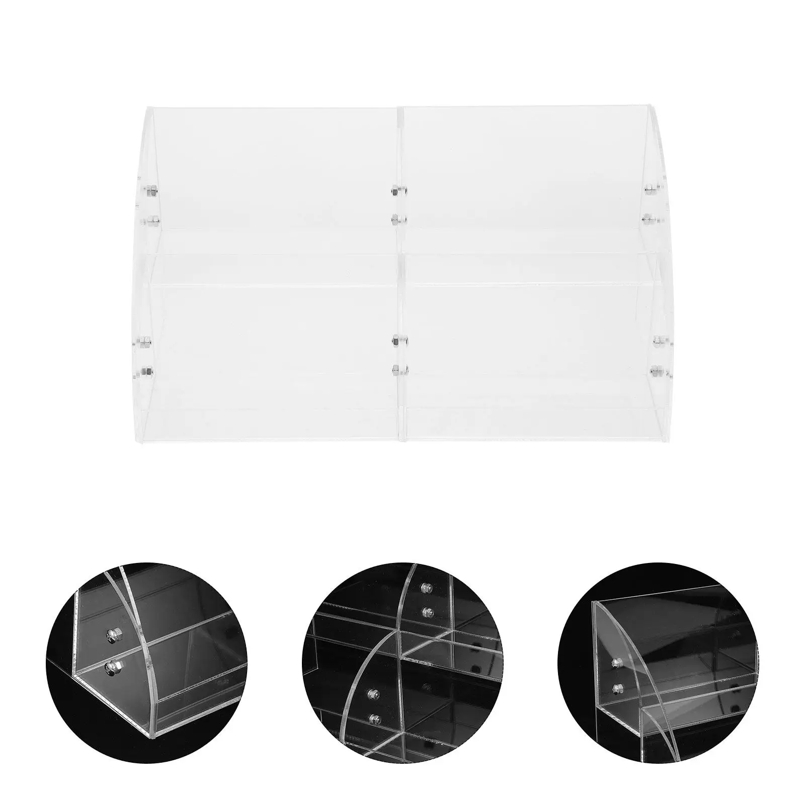 

Акриловый органайзер для косметики, 2-уровневый, прозрачный, для хранения масок для лица, для ванной комнаты, туалетного столика, рабочего стола - Прозрачный футляр