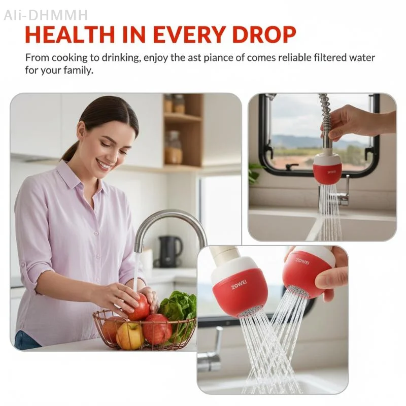 ZLinKJ 6-Layer Kitchen Faucet Water Filter Rotatable Functionality with Anti-splash Feature