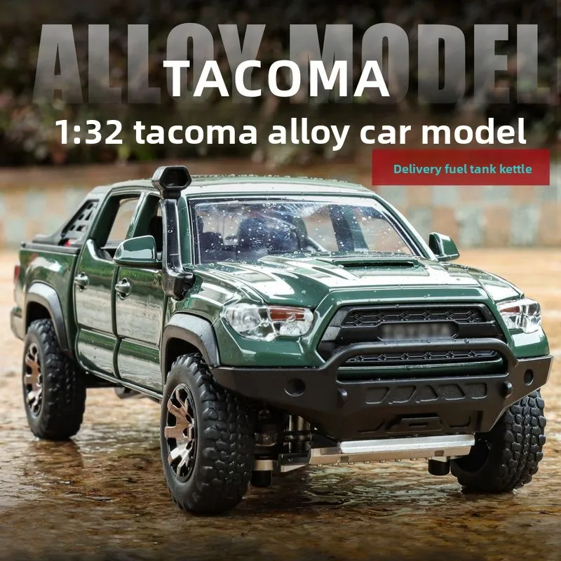 

1:32 Tacoma TRD Model Toy Off-road Vehicles Metal Diecast Shock Absorption Doors Opened Sound Light Car Toys for Kids Gifts
