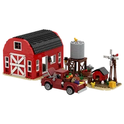 Gobricks MOC Creative Windmill Farm House Bricks Medieval Animal Homeland Farm Cabin Garden Car Cow Building Blocks Toys Gifts