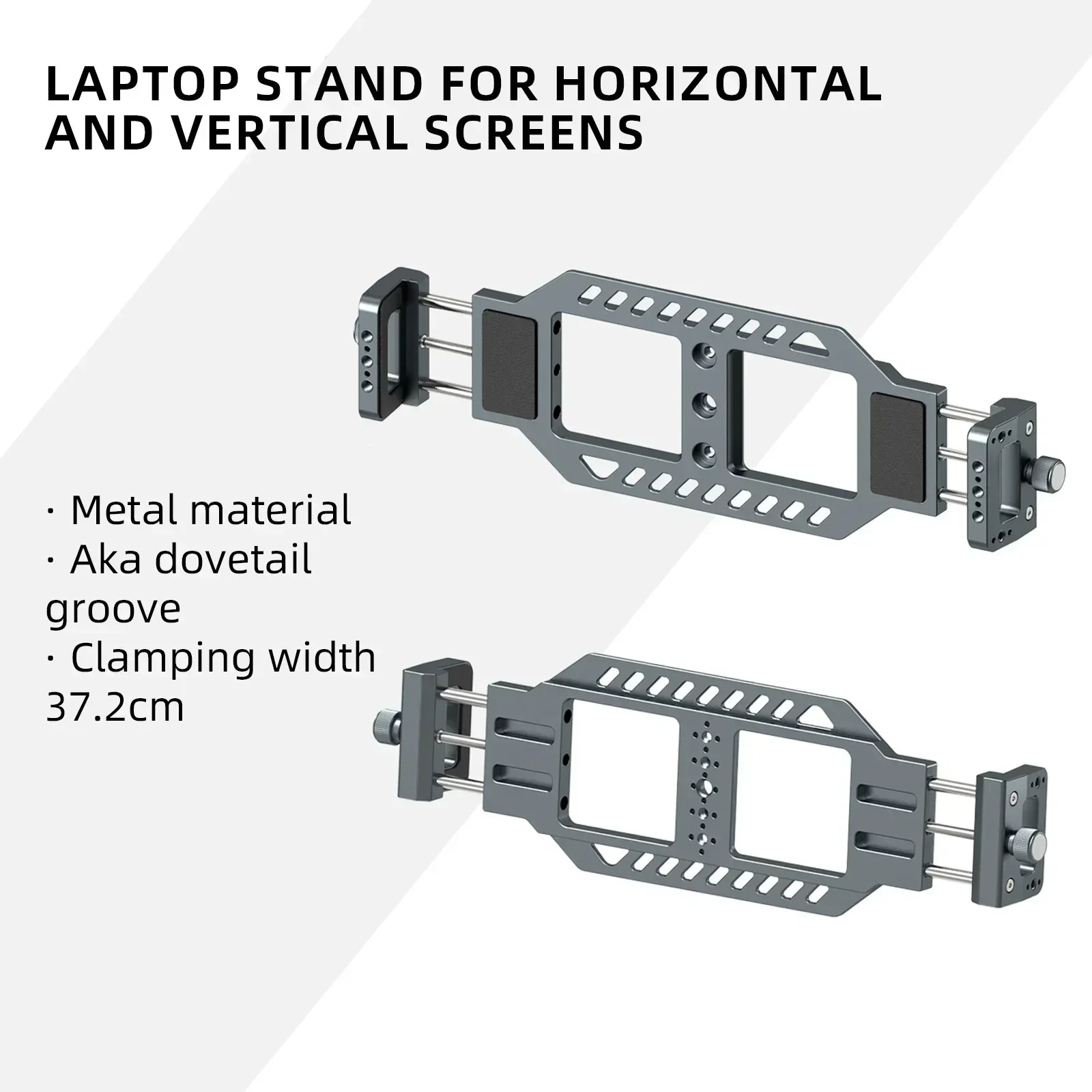 Wide Laptop Stand Aluminum Alloy Adjustable Clamp Holder Horizontal Vertical Tripod Mount for Outdoor Photography Notebook