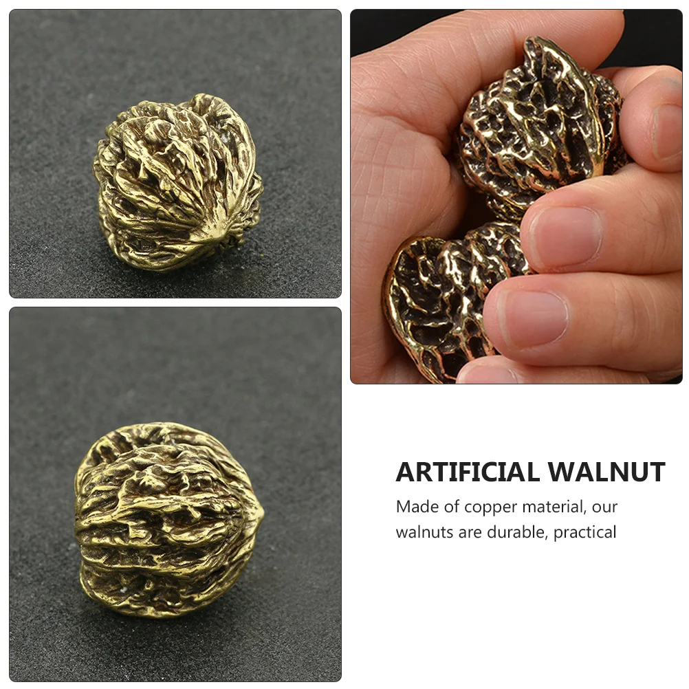 

Brass Walnut Hand Pieces Realistic Props Photo Accessories Ornament Massage Ball Gifts Elders Hobby Artificial