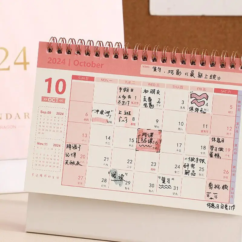 Calendrier de bureau debout pour la maison, calendrier de table 2024, calendrier de bureau, mémo élégant, notes debout, mini calendrier 03, calendrier de bureau 2024