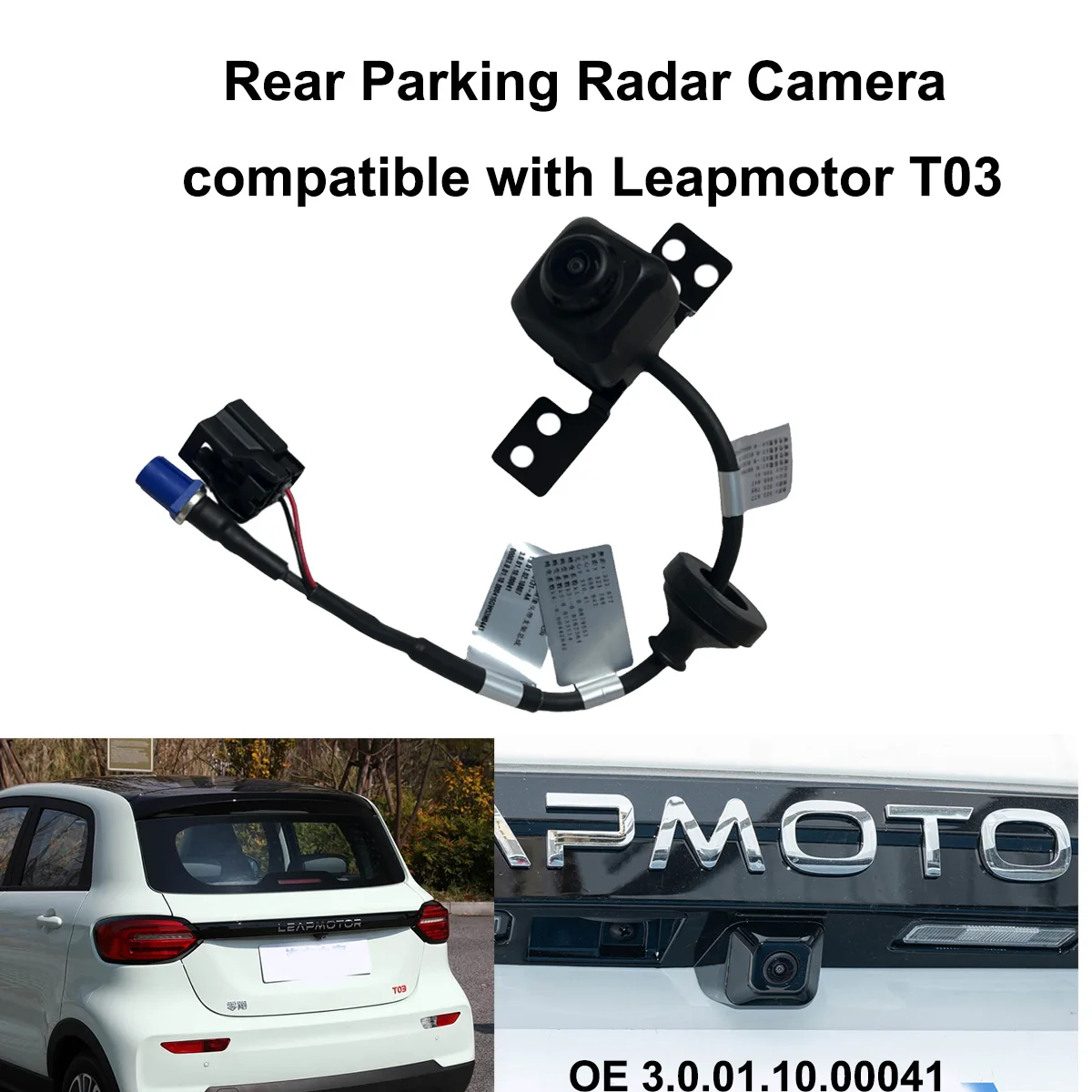 

Rear Parking Radar Camera compatible with Leapmotor T03, 3.0.01.10.00041, HD Reverse Imaging, Waterproof Shockproof Safety Ac