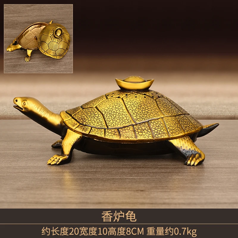 

Pure Copper Birthday Turtle Decoration Turtle Incense Burner Incense Burner Ingot Turtle Open Cover Turtle Household Study Deskt