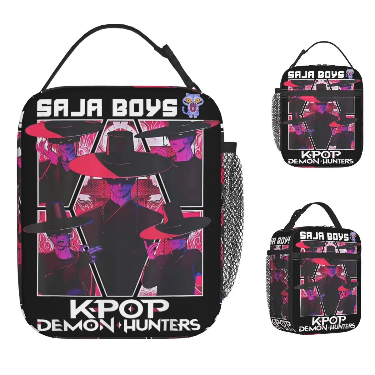 

Saja Boys Team KPop Demon Hunters Lunch Bag School Lunch Box Women Casual Designer Thermal Lunch Bags Oxford Portable Cooler Bag