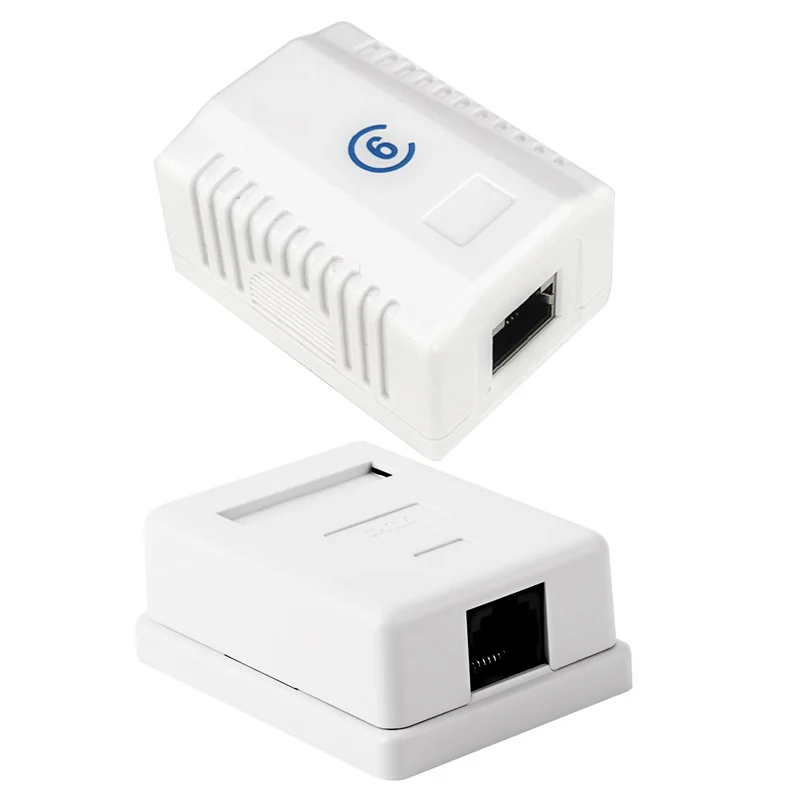 Rj45 Connector Utp Cat6 Stp Cat6a Desktop Aansluitdoos Enkele 1-poort Netwerkkabel Adapter Ethernet Extensie Pcb Krimpsty