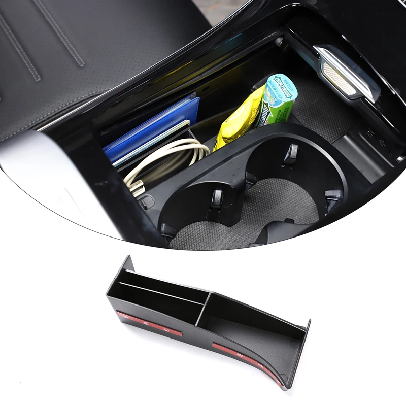 

1PC Car Center Console Water Cup Storage Box Organizer Tray Box For Mercedes-Benz C-Class W206 2022 Auto Interior Accessories