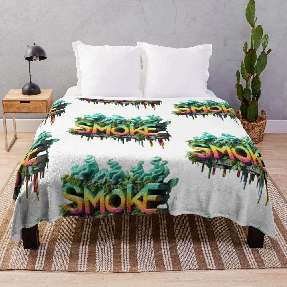 

Graffiti and arts - smoke in 3D with jungle colors Throw Blanket warm for winter Fashion Sofas Bed covers Blankets