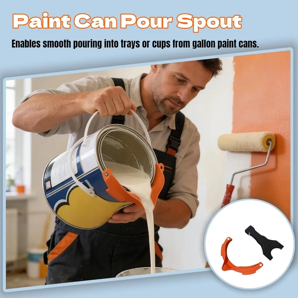 2pcs Anti Drip Paint Guide Nozzle Scraper Universal Compatible Paint Bucket Reused Without Dirt Messy Paint Pouring Accessories