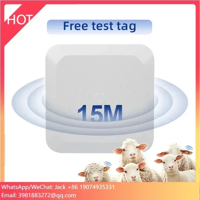 Factory Price RFID Livestock Tag Reader 15m E710 Integrated UHF RFID Reader With TCP/IP RS232 RS485 8dbi UHF RFID Antenna