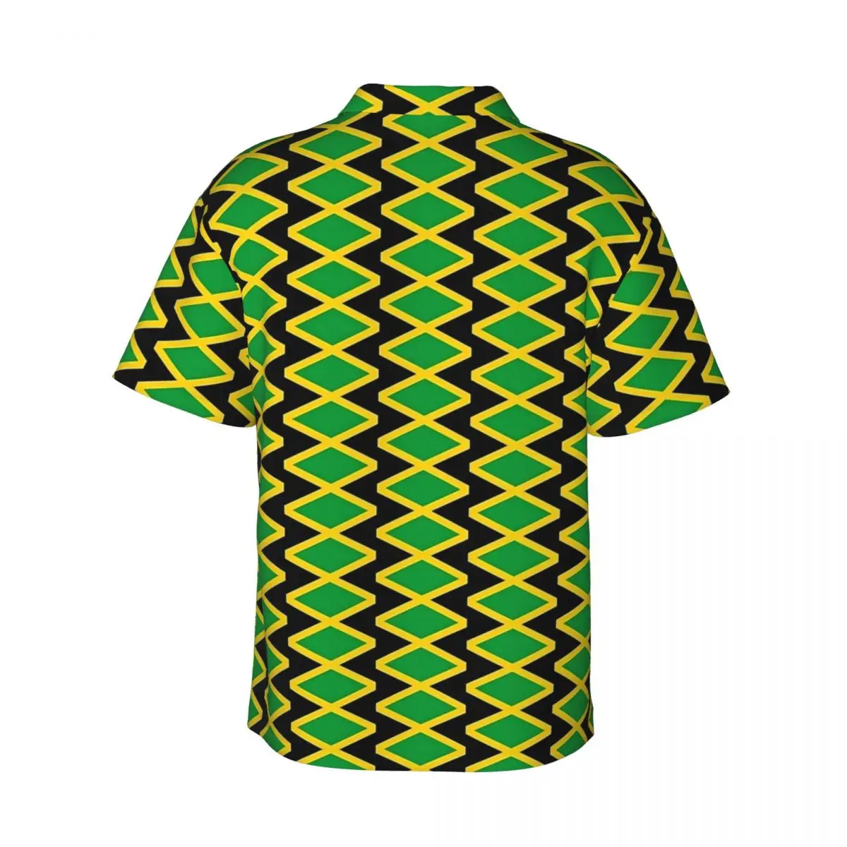 Jamaican Flag Beach Shirt Men Green And Yellow Casual Shirts Summer Short Sleeves Graphic Elegant Oversized Blouses Gift Idea