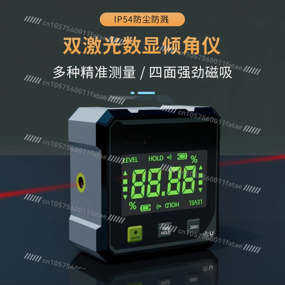 

Laser Digital Display Inclinometer Box with Backlight Angle Meter Slope Meter Level Meter