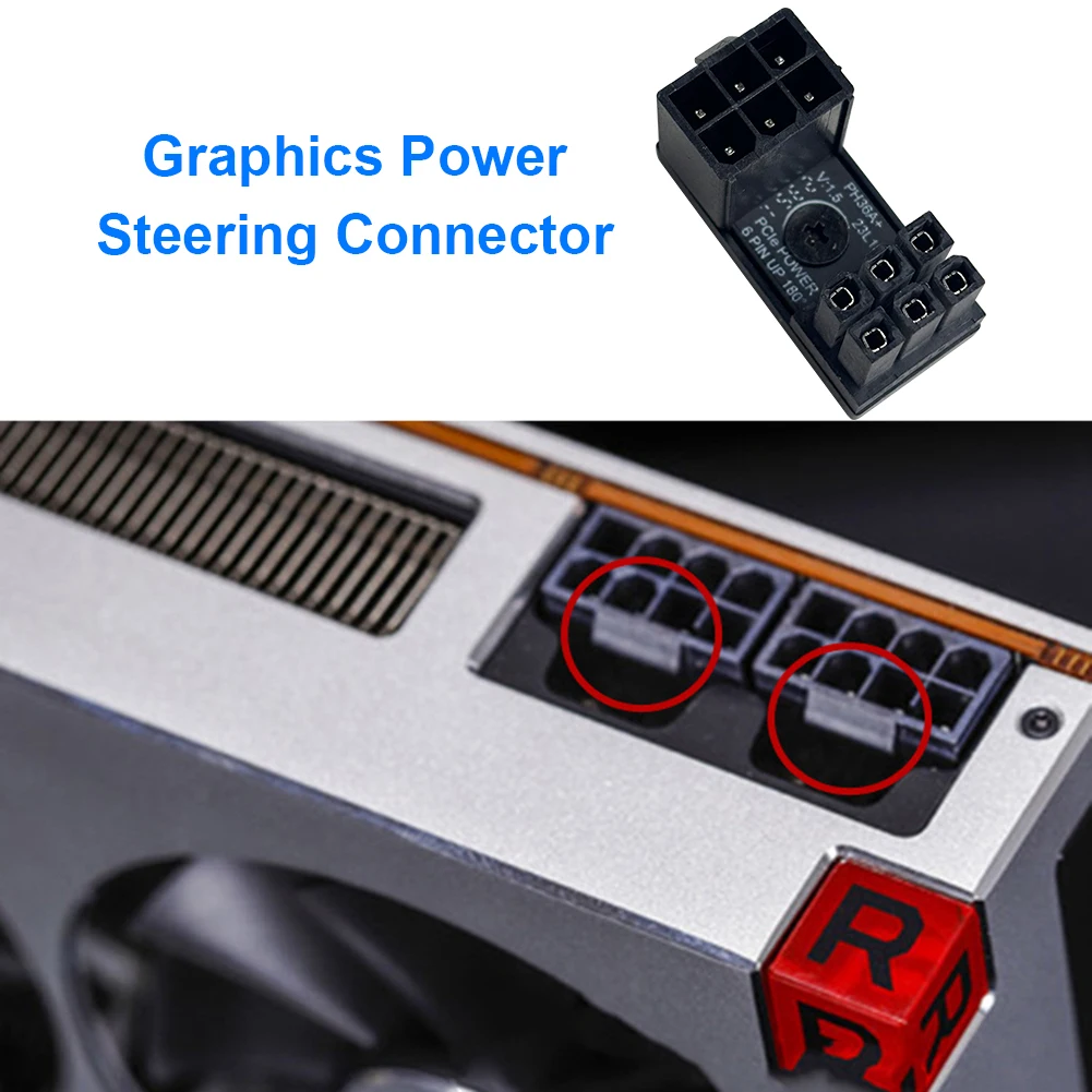 Hard Drive Cable Connecter Support Desktops Graphics Card ATX 8Pin 6Pin Female to 8Pin 6Pin Male 180 Degree Adapter