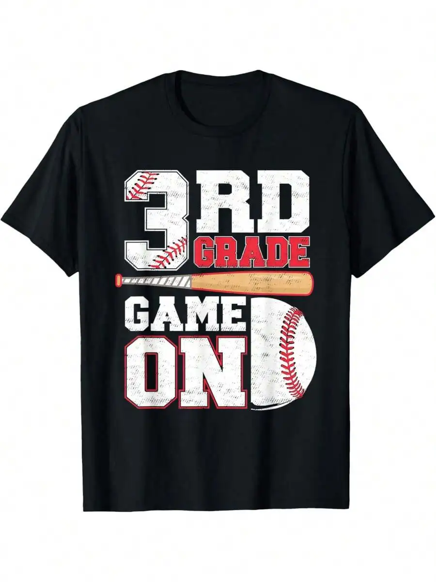 3Rd Grade Game On Back To School Baseball Boy Third Grade T-Shirt For Boy Girl Kids Fashion Casual Soft Fabric,Comfortable Short