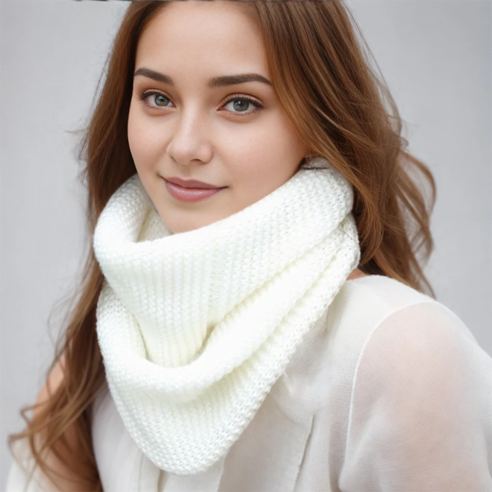 2024  Infinity Knitted Ring Scarf Winter Soft Warm Snood Ladies Ring Loop Scarf Neck Warmer Woolen Fashion Shawl Neckerchief