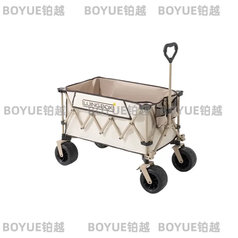 Camping Box Cart Camp Trailer Foldable Outdoor Oversized Hand Push Picnic Camping Hand Pull