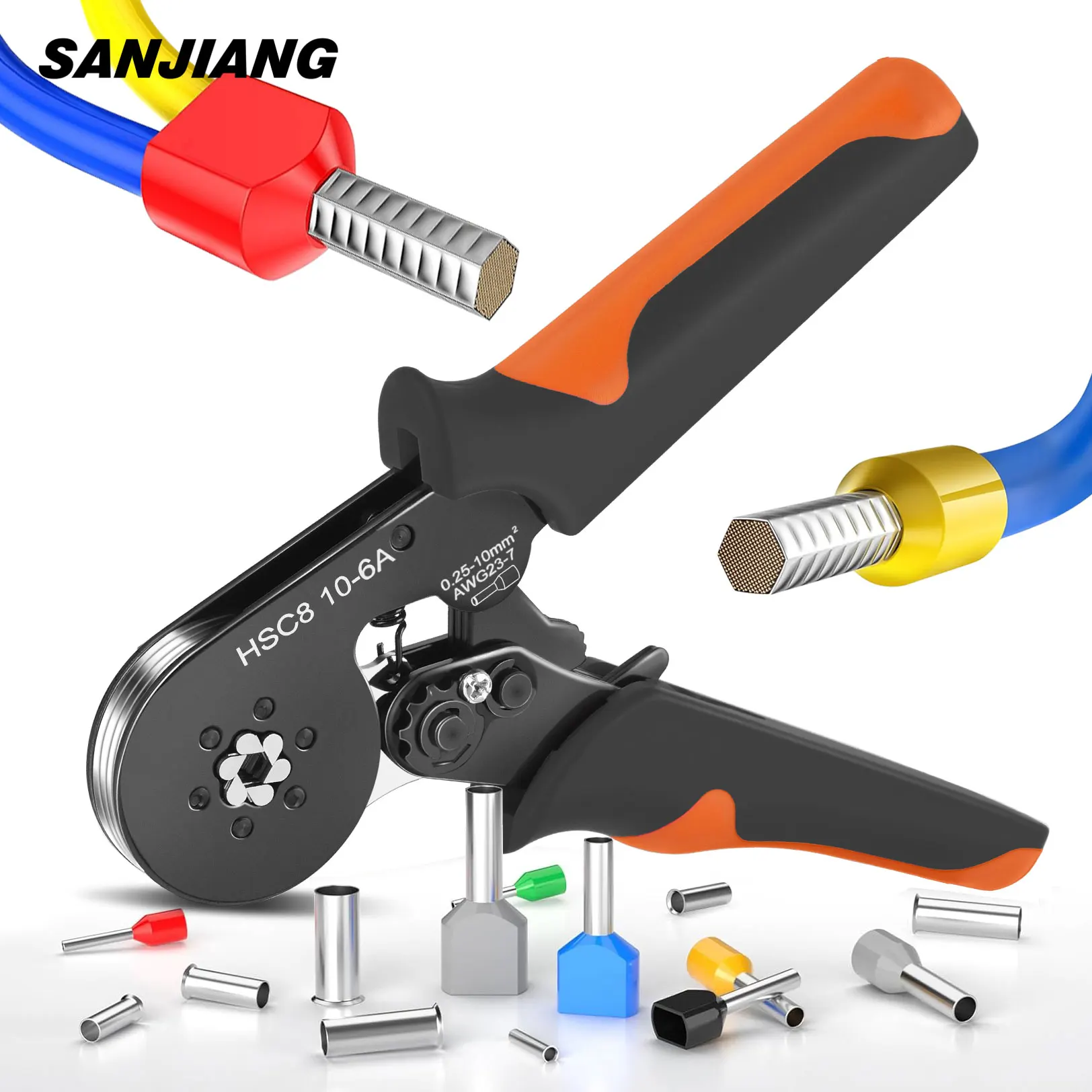 Imagem -05 - Hexagonal Auto-ajustável Ratchet Virola Crimping Tool Kit Crimper Kit com Mangas Virola Terminais de Fio 237awg 0.2510 Mm2